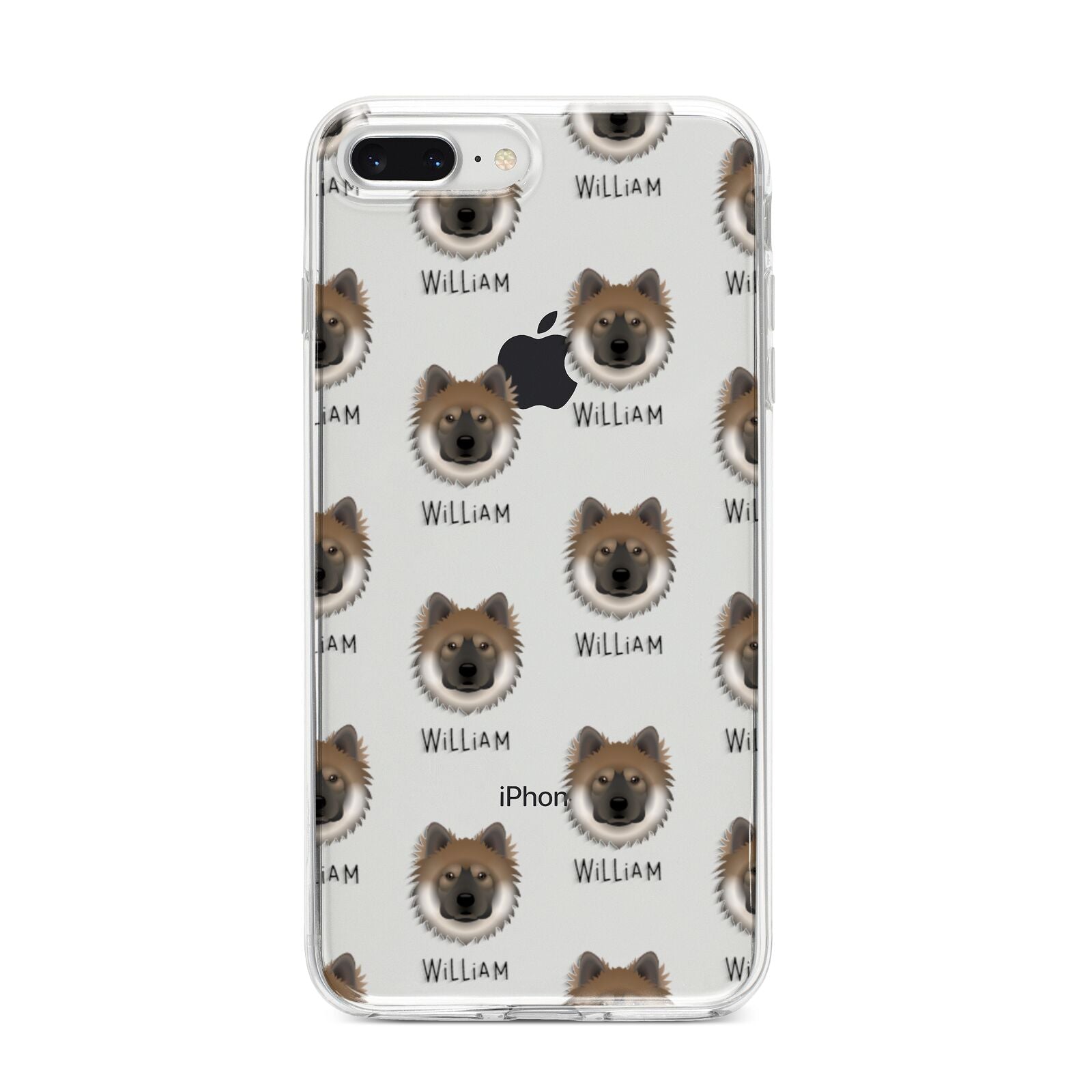 Eurasier Icon with Name iPhone 8 Plus Bumper Case on Silver iPhone