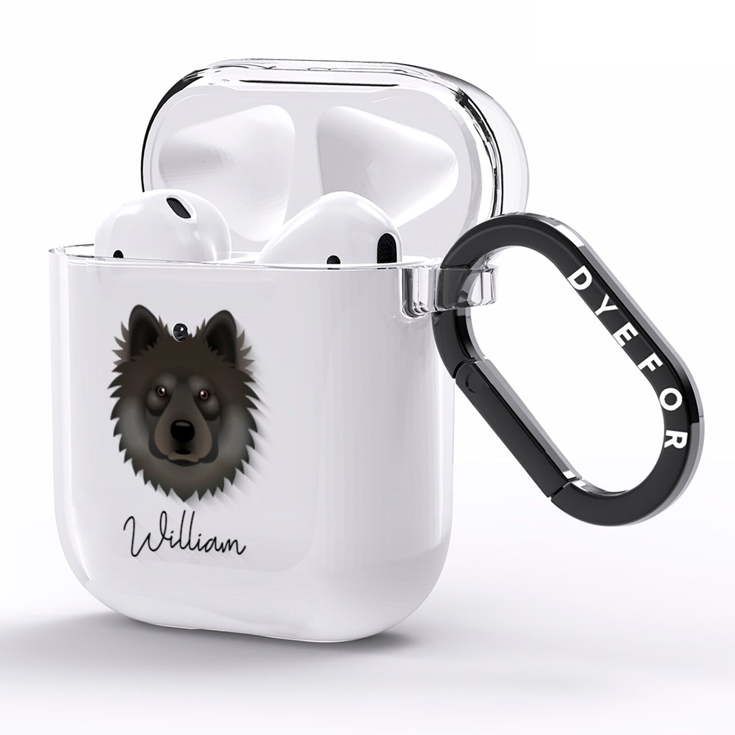 Eurasier Personalised AirPods Clear Case Side Image