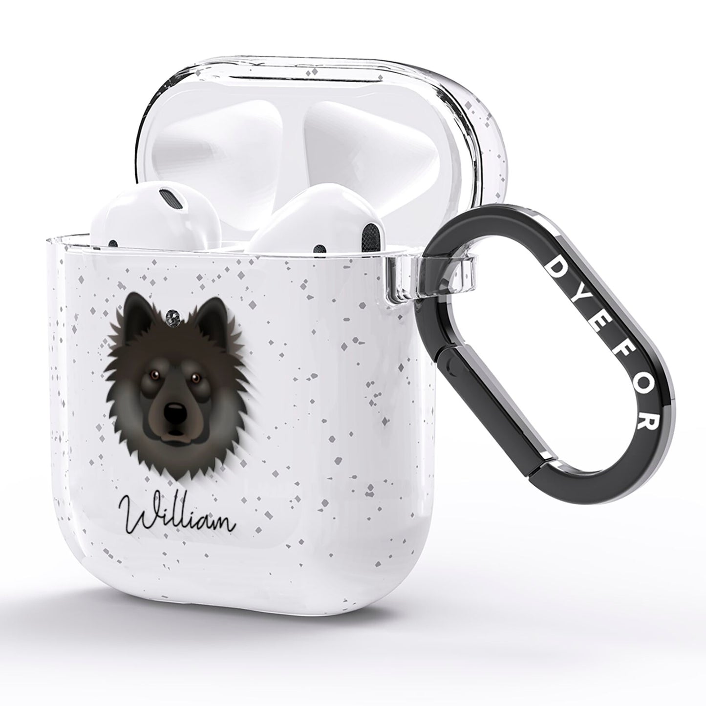 Eurasier Personalised AirPods Glitter Case Side Image