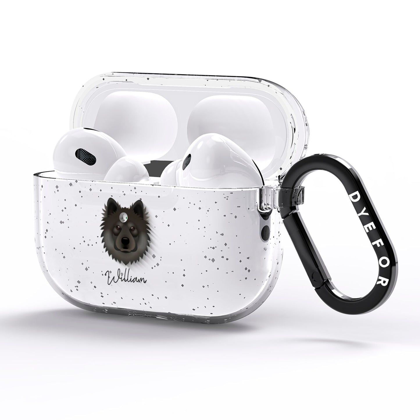 Eurasier Personalised AirPods Pro Glitter Case Side Image