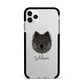 Eurasier Personalised Apple iPhone 11 Pro Max in Silver with Black Impact Case