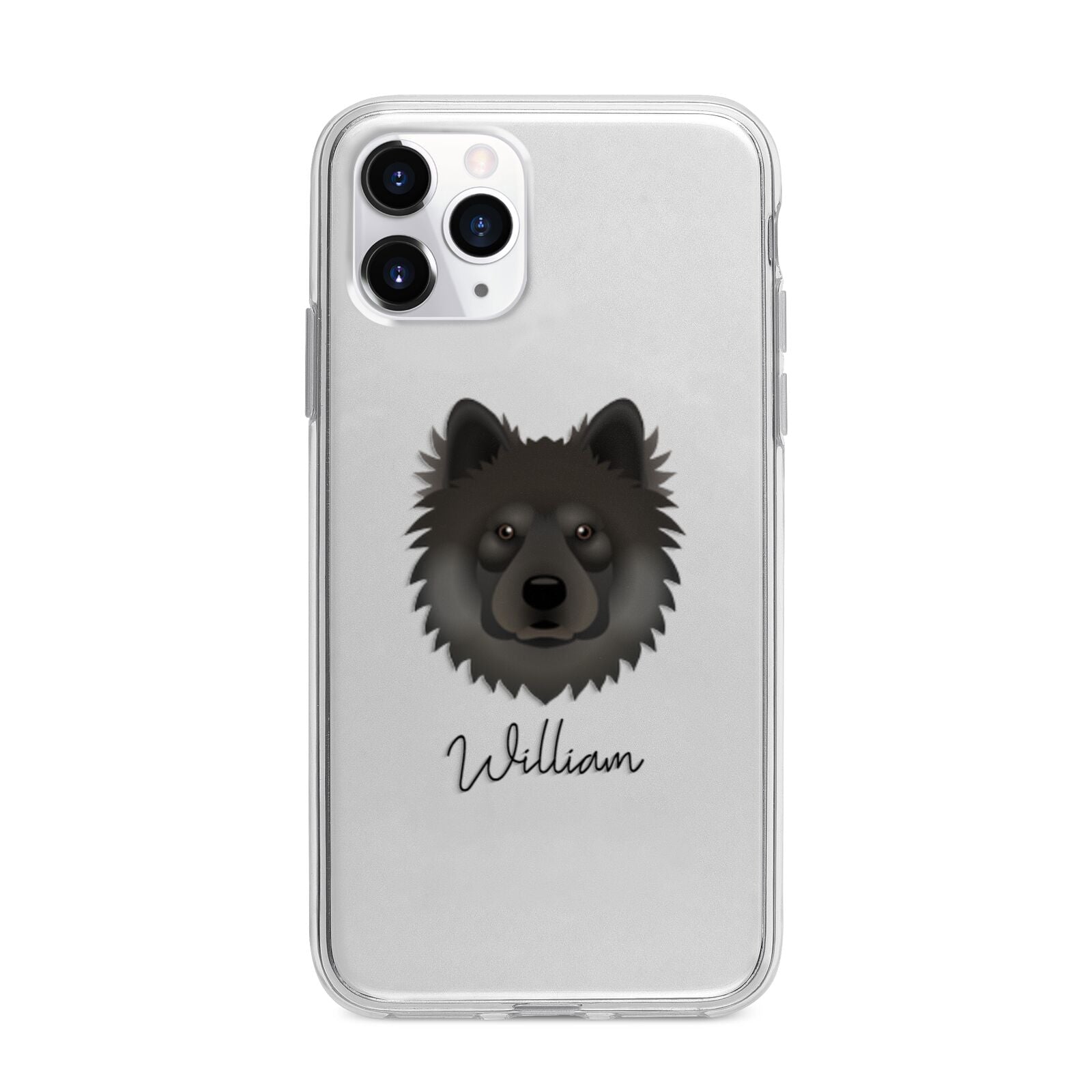 Eurasier Personalised Apple iPhone 11 Pro Max in Silver with Bumper Case