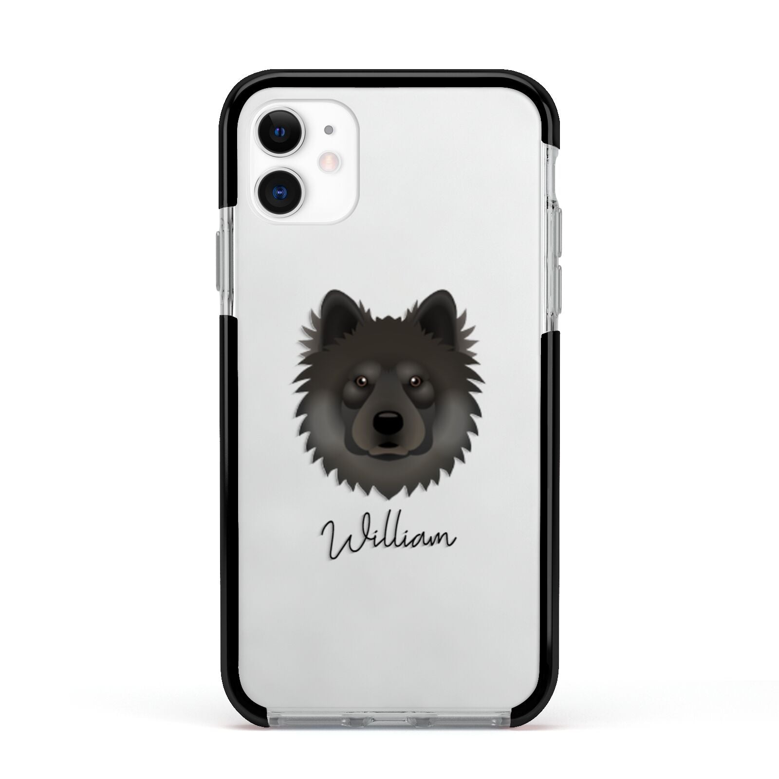 Eurasier Personalised Apple iPhone 11 in White with Black Impact Case