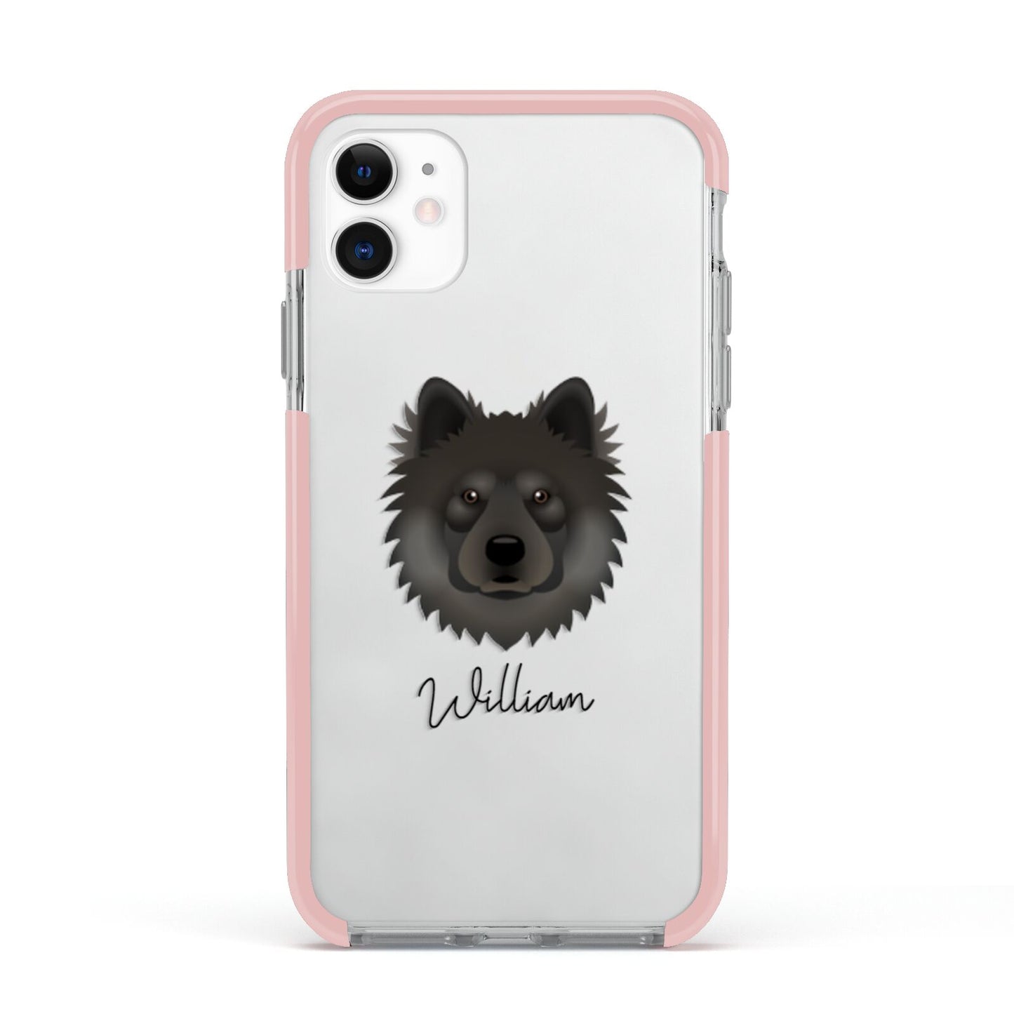 Eurasier Personalised Apple iPhone 11 in White with Pink Impact Case
