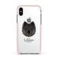 Eurasier Personalised Apple iPhone Xs Impact Case Pink Edge on Silver Phone