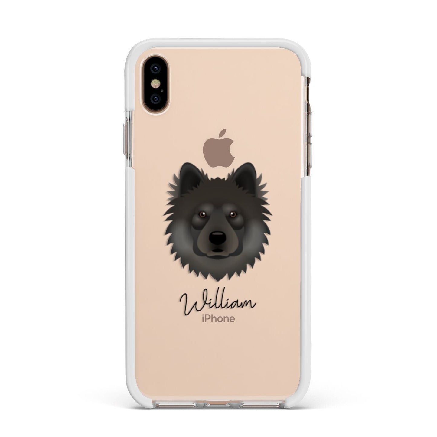Eurasier Personalised Apple iPhone Xs Max Impact Case White Edge on Gold Phone