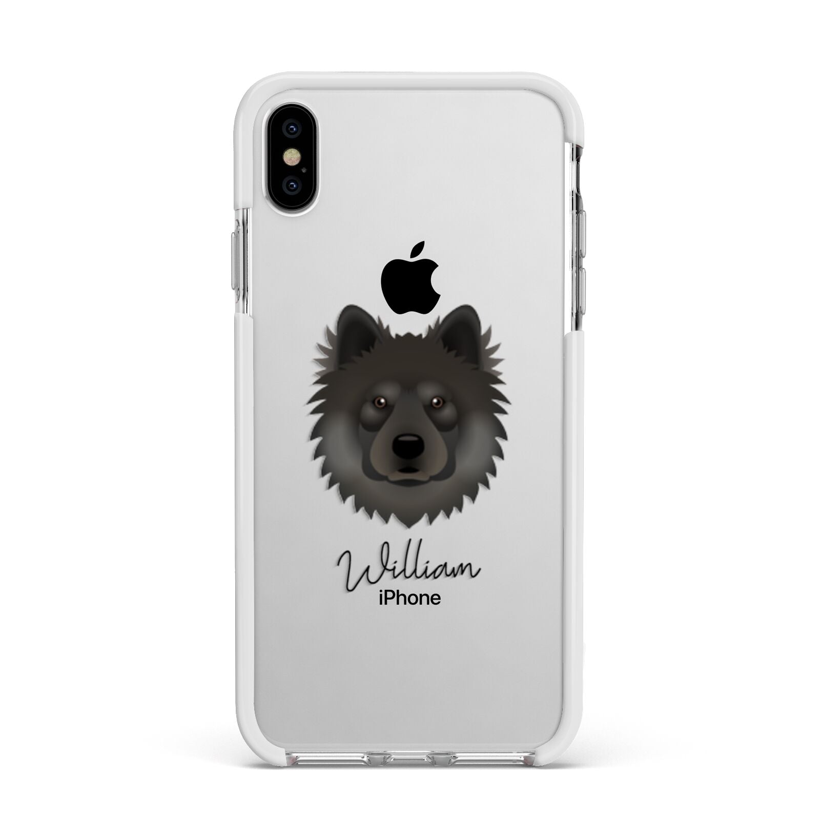 Eurasier Personalised Apple iPhone Xs Max Impact Case White Edge on Silver Phone