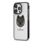 Eurasier Personalised iPhone 13 Pro Black Impact Case Side Angle on Silver phone