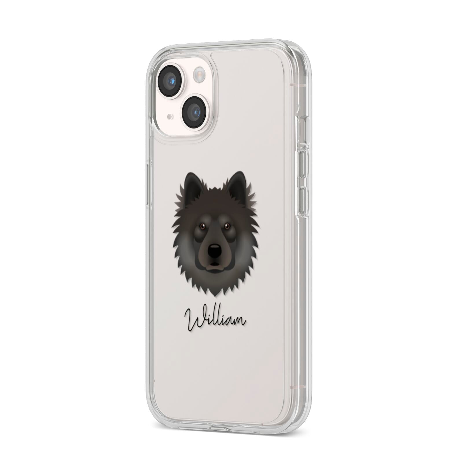 Eurasier Personalised iPhone 14 Clear Tough Case Starlight Angled Image