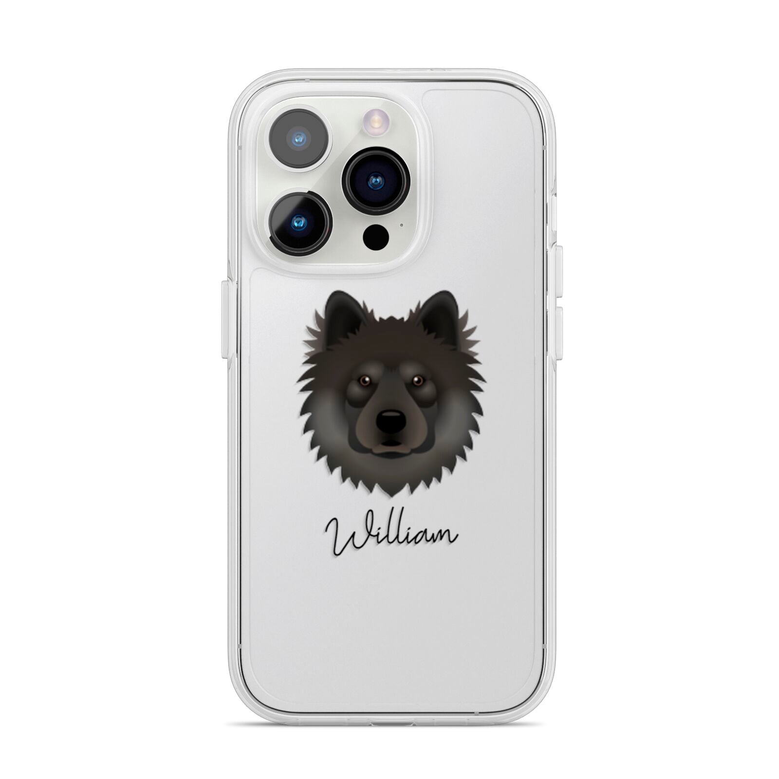 Eurasier Personalised iPhone 14 Pro Clear Tough Case Silver