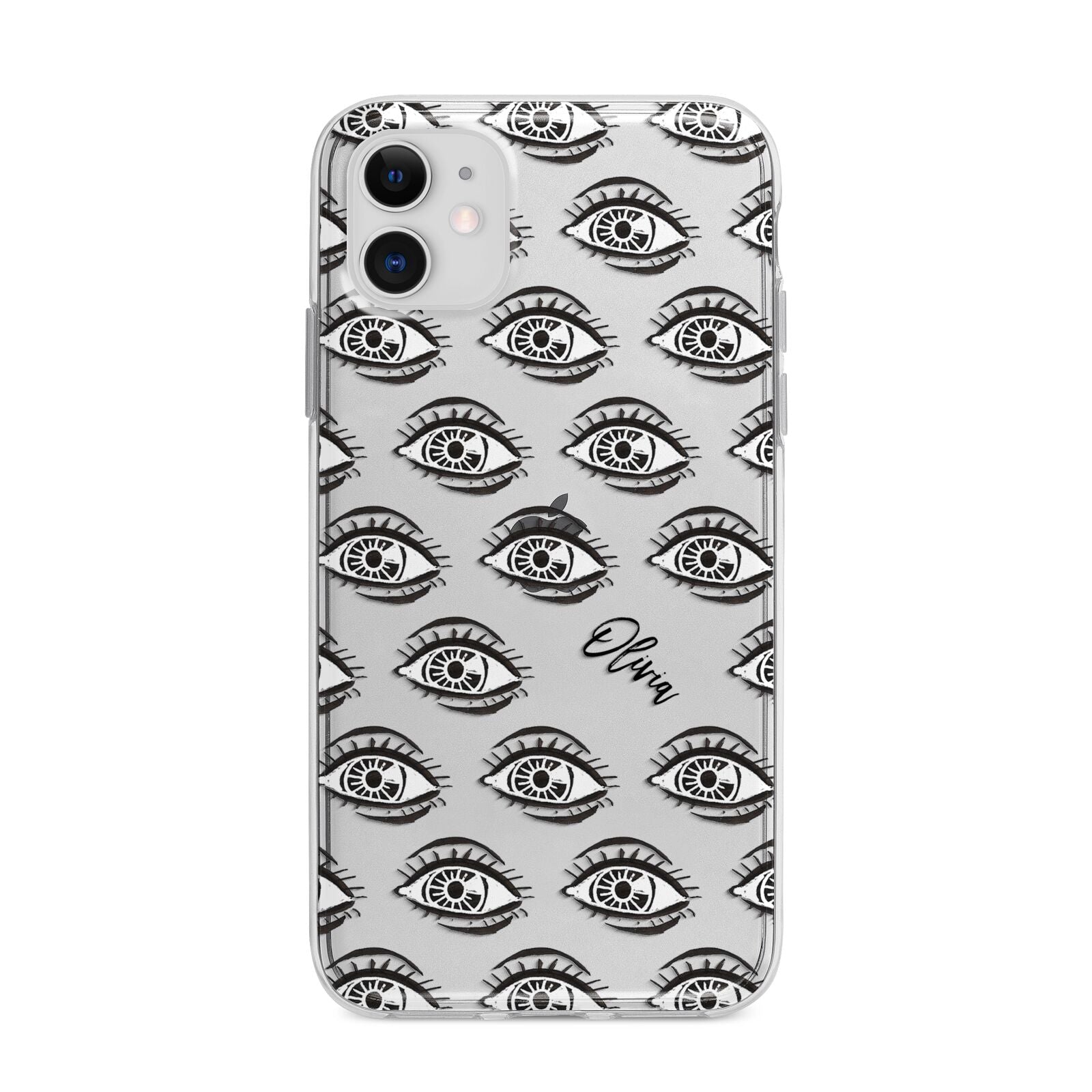 Eye Eye Personalised Apple iPhone 11 in White with Bumper Case