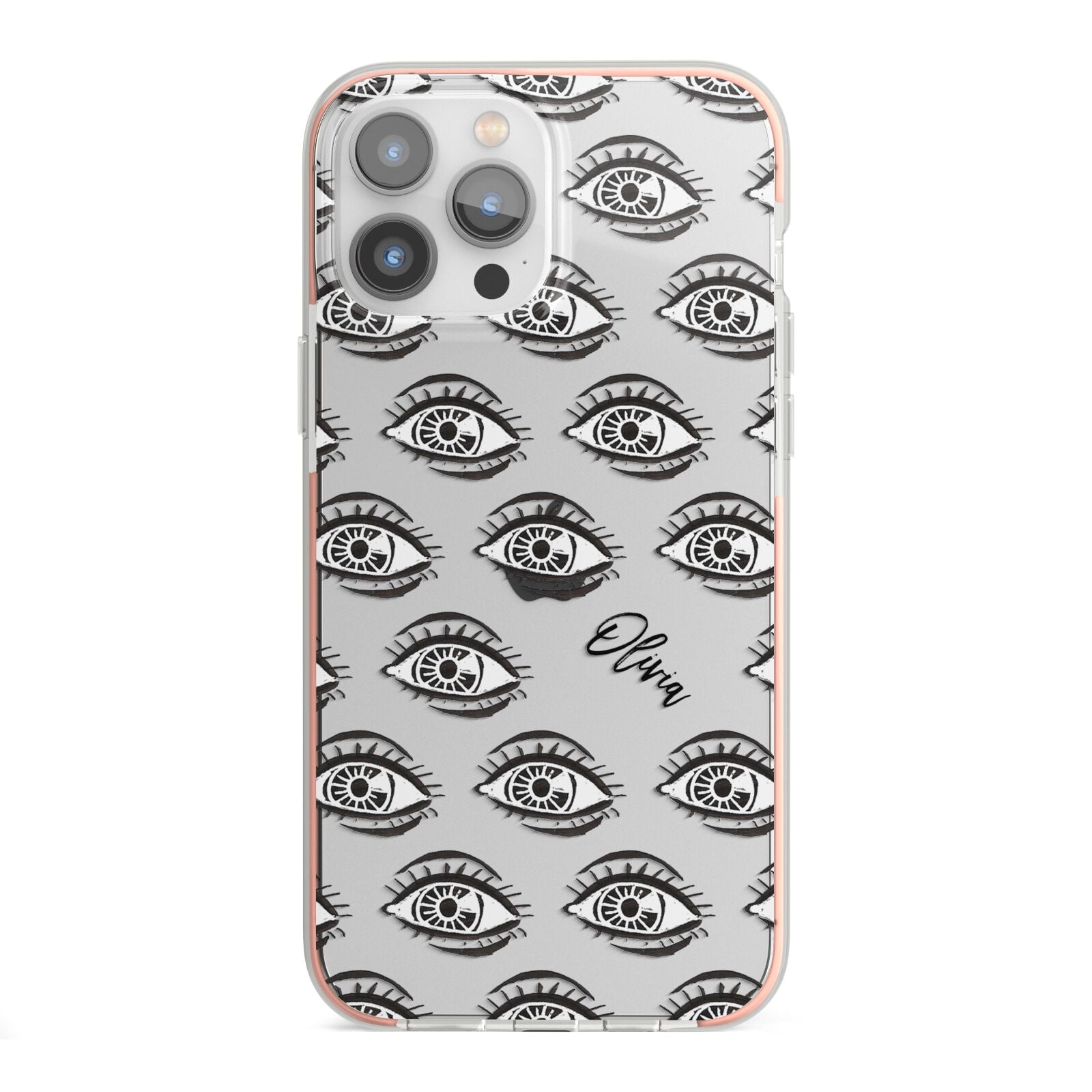 Eye Eye Personalised iPhone 13 Pro Max TPU Impact Case with Pink Edges