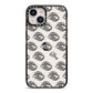 Eye Eye Personalised iPhone 14 Black Impact Case on Silver phone