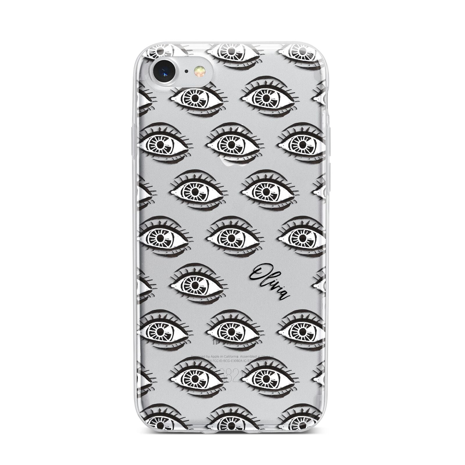 Eye Eye Personalised iPhone 7 Bumper Case on Silver iPhone