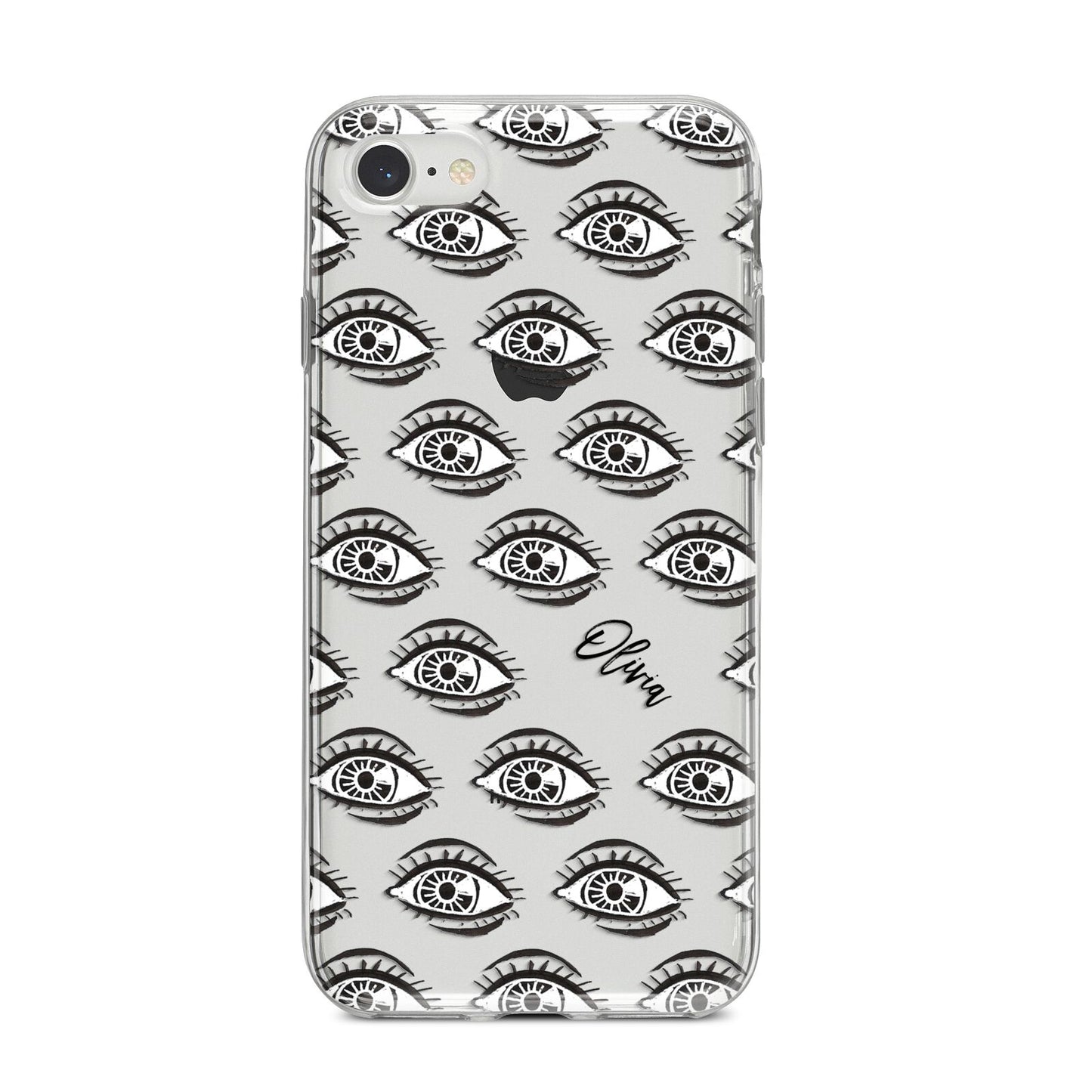 Eye Eye Personalised iPhone 8 Bumper Case on Silver iPhone