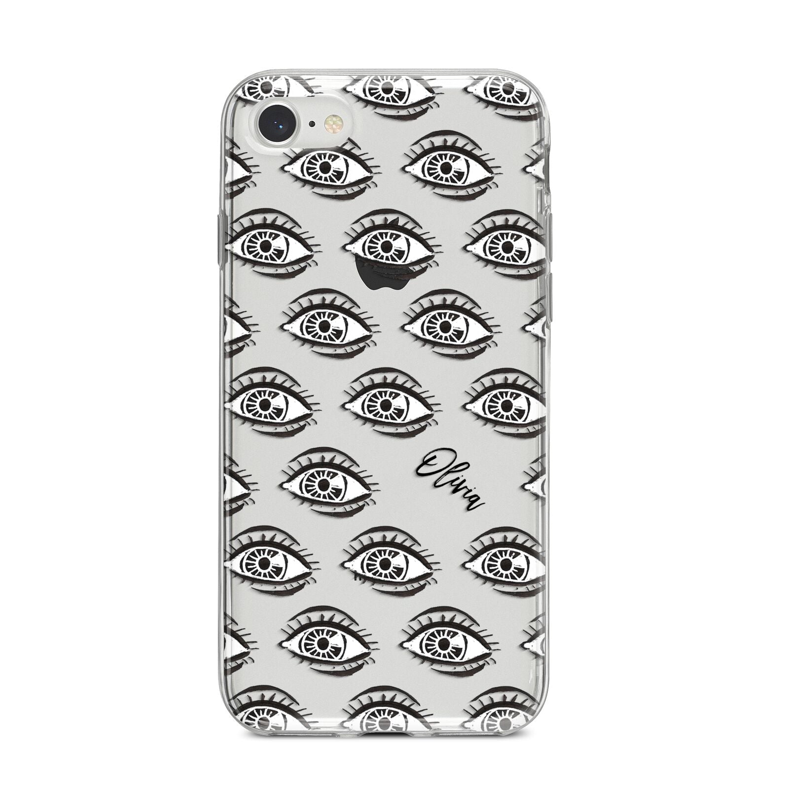 Eye Eye Personalised iPhone 8 Bumper Case on Silver iPhone