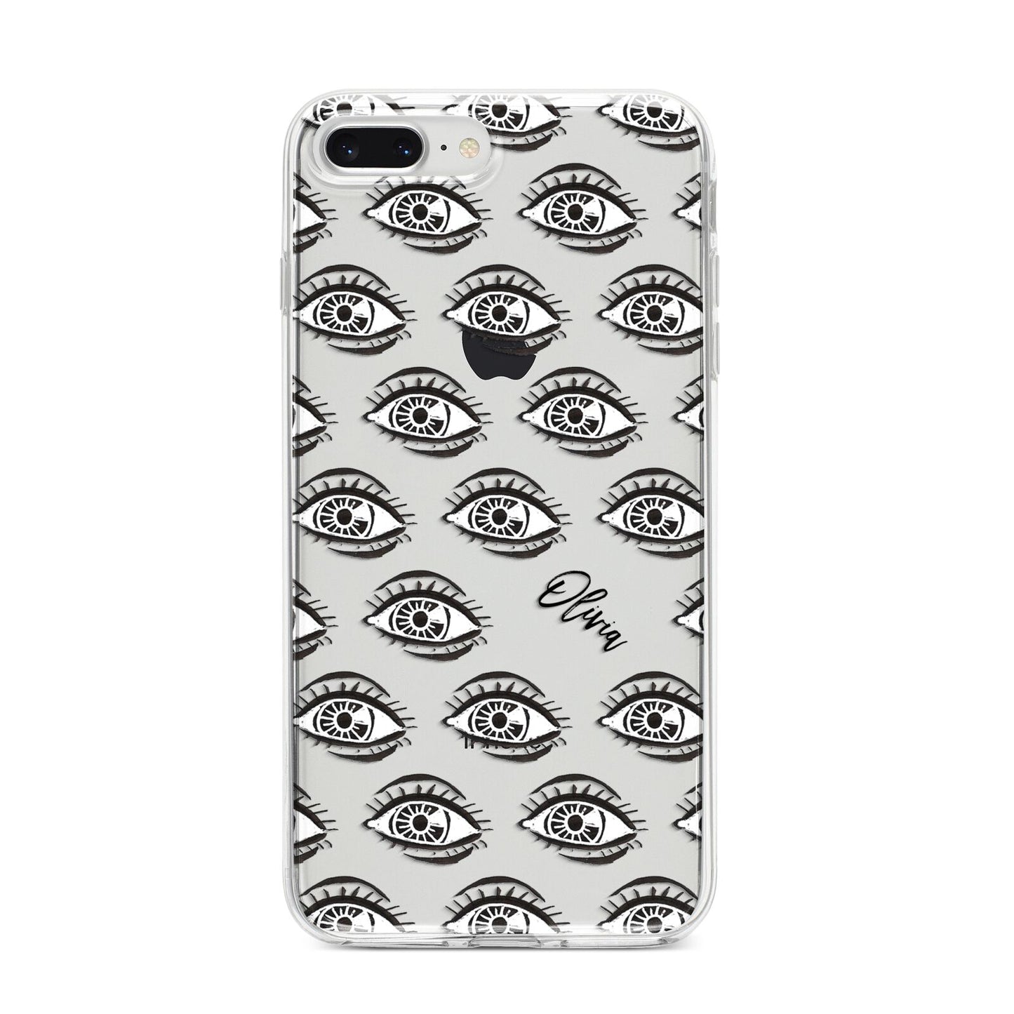 Eye Eye Personalised iPhone 8 Plus Bumper Case on Silver iPhone
