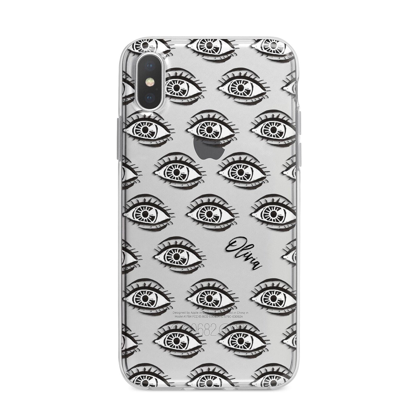Eye Eye Personalised iPhone X Bumper Case on Silver iPhone Alternative Image 1
