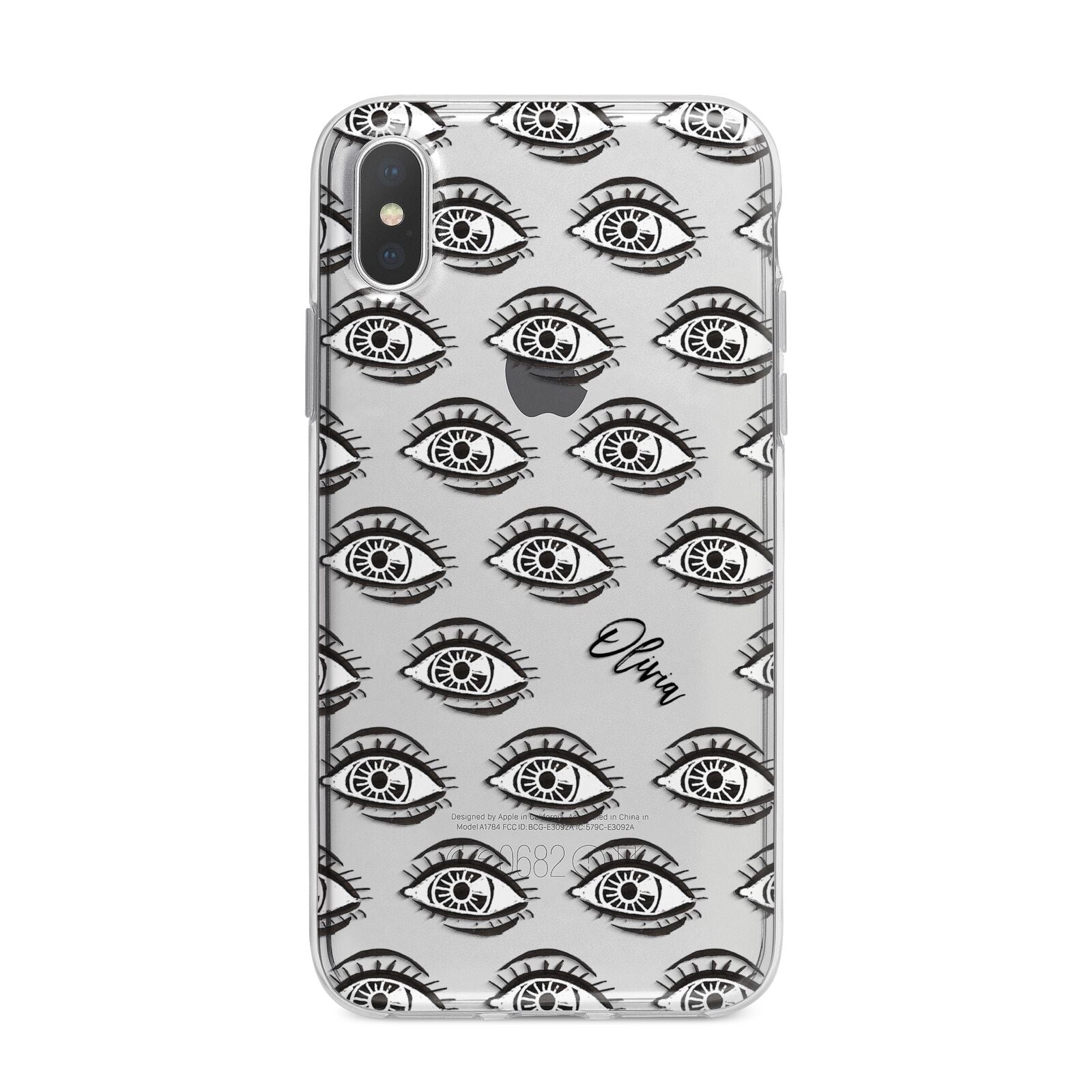 Eye Eye Personalised iPhone X Bumper Case on Silver iPhone Alternative Image 1