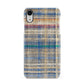 Fabric Plaid Apple iPhone XR White 3D Snap Case