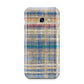 Fabric Plaid Samsung Galaxy A3 2017 Case on gold phone