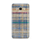 Fabric Plaid Samsung Galaxy J7 2016 Case on gold phone
