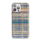 Fabric Plaid iPhone 13 Pro Max Clear Bumper Case