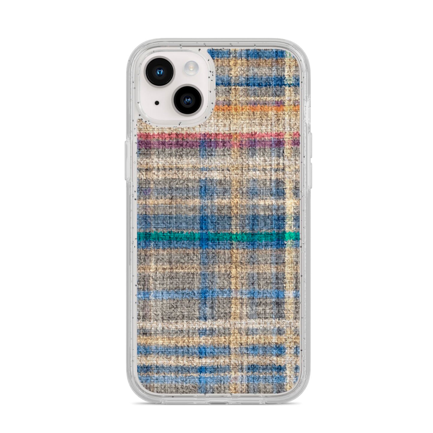 Fabric Plaid iPhone 14 Plus Glitter Tough Case Starlight