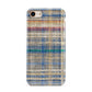 Fabric Plaid iPhone 8 3D Tough Case on Gold Phone