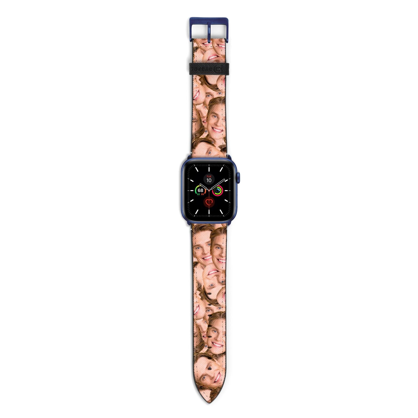 Face Apple Watch Strap with Blue Hardware