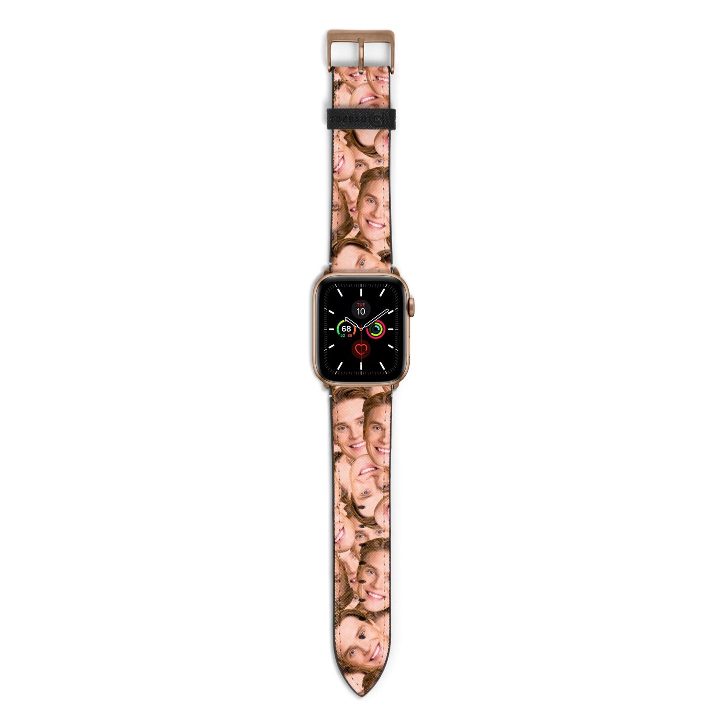 Face Apple Watch Strap with Gold Hardware
