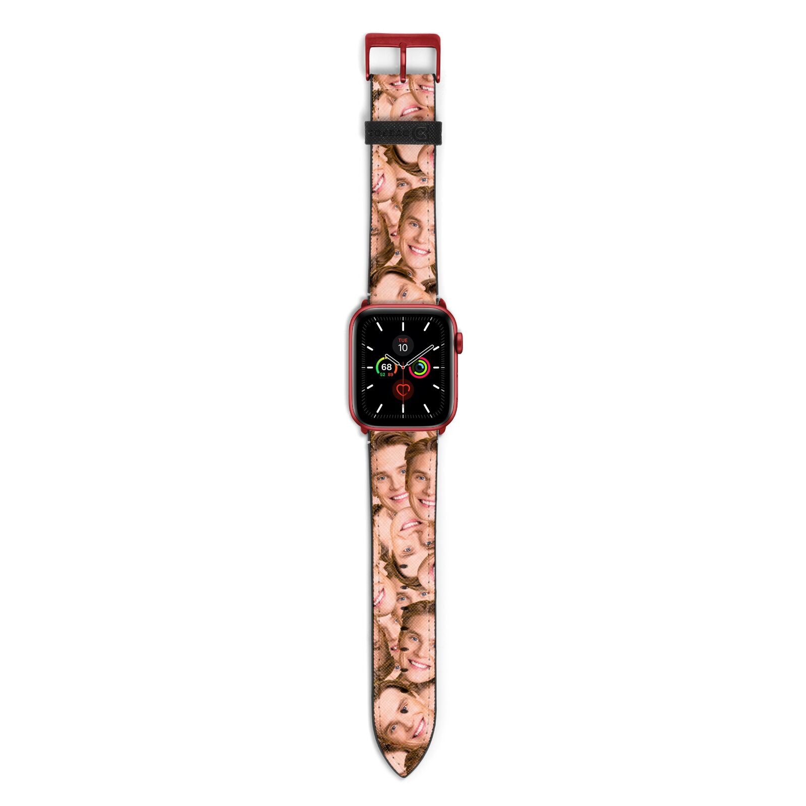 Face Apple Watch Strap with Red Hardware
