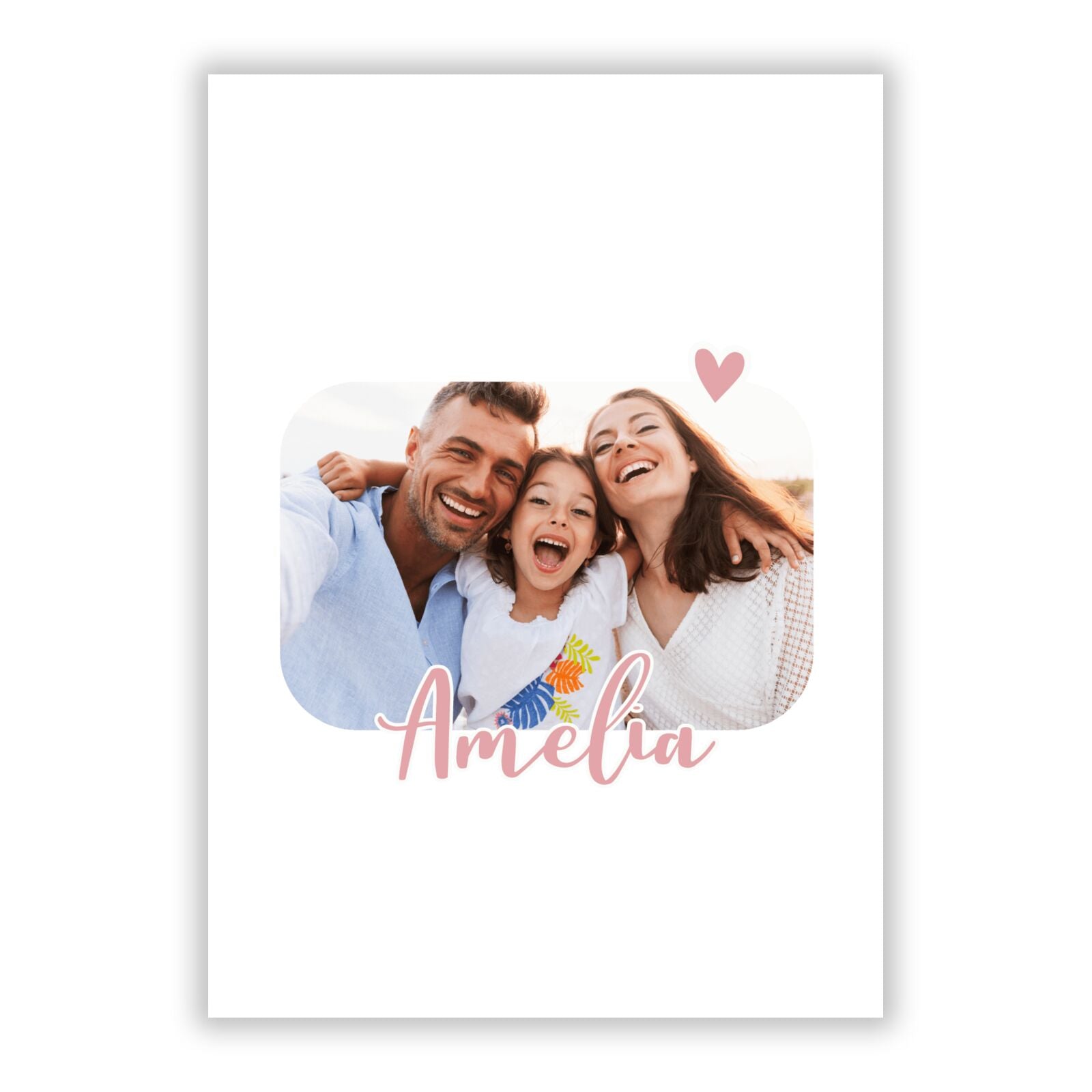 Family Photo Personalised A5 Flat Greetings Card