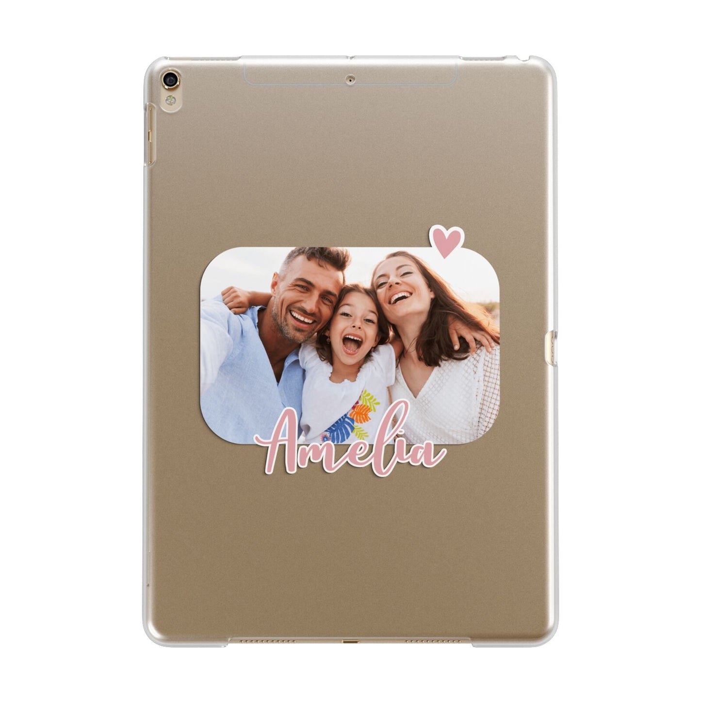 Family Photo Personalised Apple iPad Gold Case