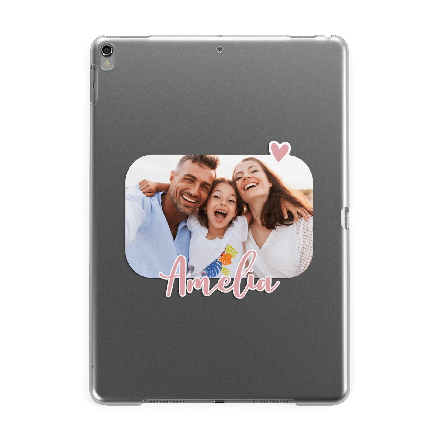 Family Photo Personalised Apple iPad Grey Case