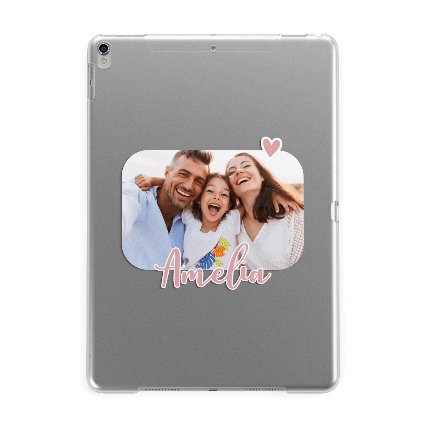 Family Photo Personalised Apple iPad Silver Case