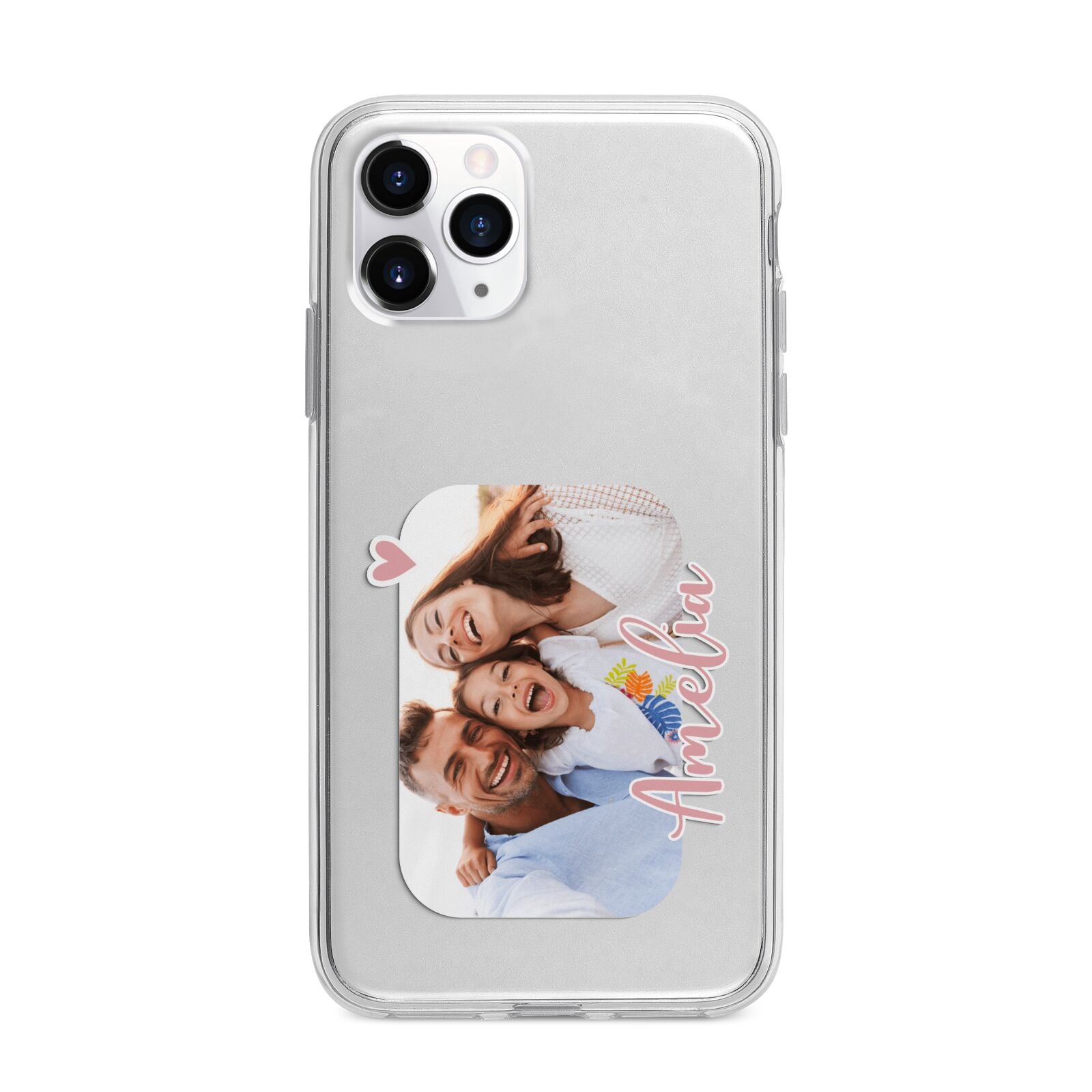 Family Photo Personalised Apple iPhone 11 Pro Max in Silver with Bumper Case