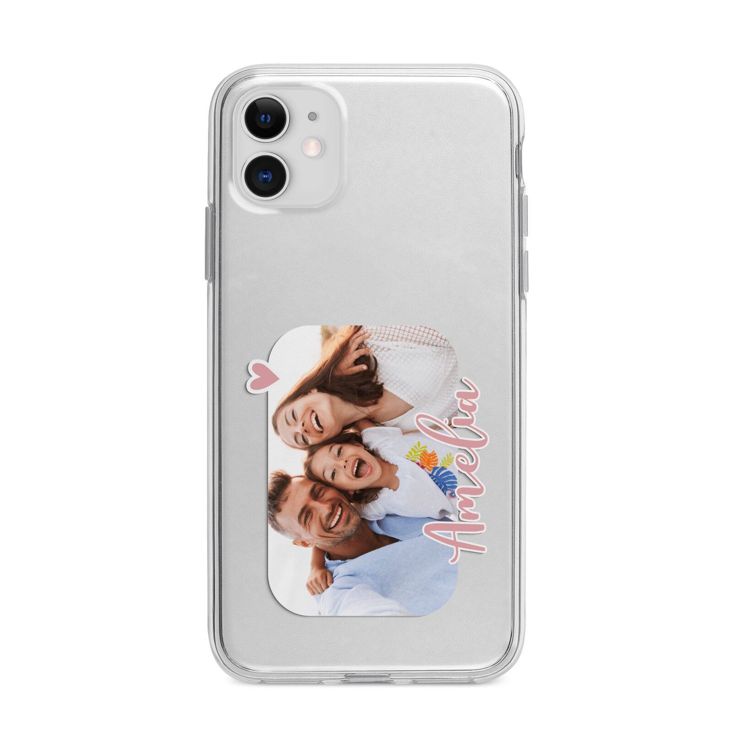 Family Photo Personalised Apple iPhone 11 in White with Bumper Case