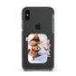 Family Photo Personalised Apple iPhone Xs Impact Case Black Edge on Black Phone