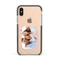 Family Photo Personalised Apple iPhone Xs Impact Case Black Edge on Gold Phone