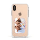 Family Photo Personalised Apple iPhone Xs Impact Case White Edge on Gold Phone