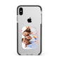Family Photo Personalised Apple iPhone Xs Max Impact Case Black Edge on Silver Phone