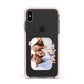 Family Photo Personalised Apple iPhone Xs Max Impact Case Pink Edge on Black Phone