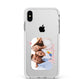 Family Photo Personalised Apple iPhone Xs Max Impact Case White Edge on Silver Phone