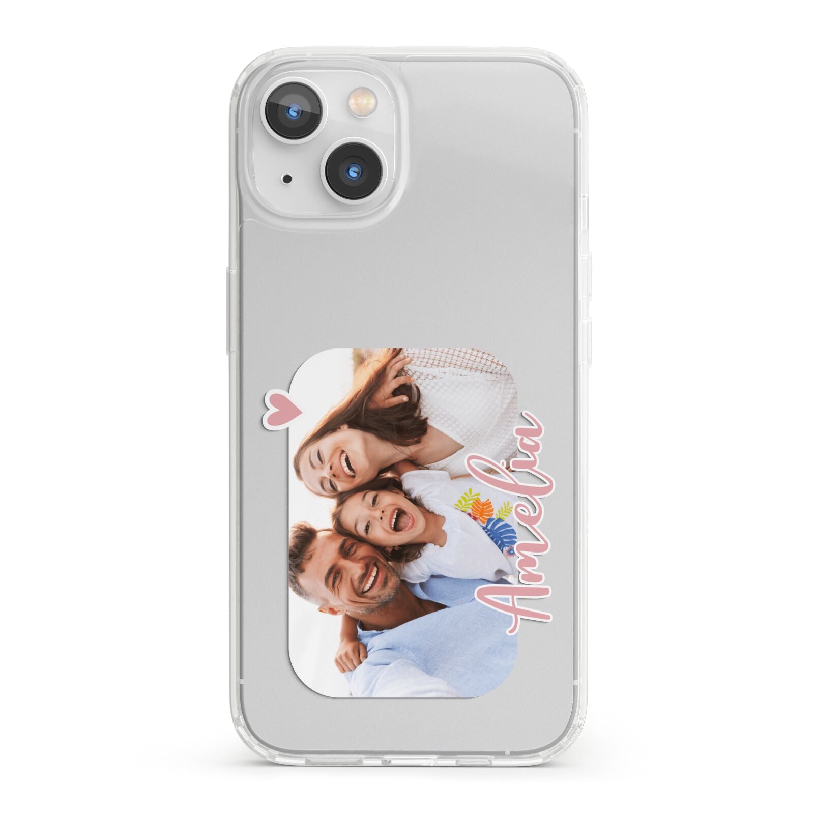 Family Photo Personalised iPhone 13 Clear Bumper Case