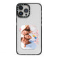 Family Photo Personalised iPhone 13 Pro Max Black Impact Case on Silver phone