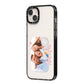 Family Photo Personalised iPhone 14 Plus Black Impact Case Side Angle on Silver phone