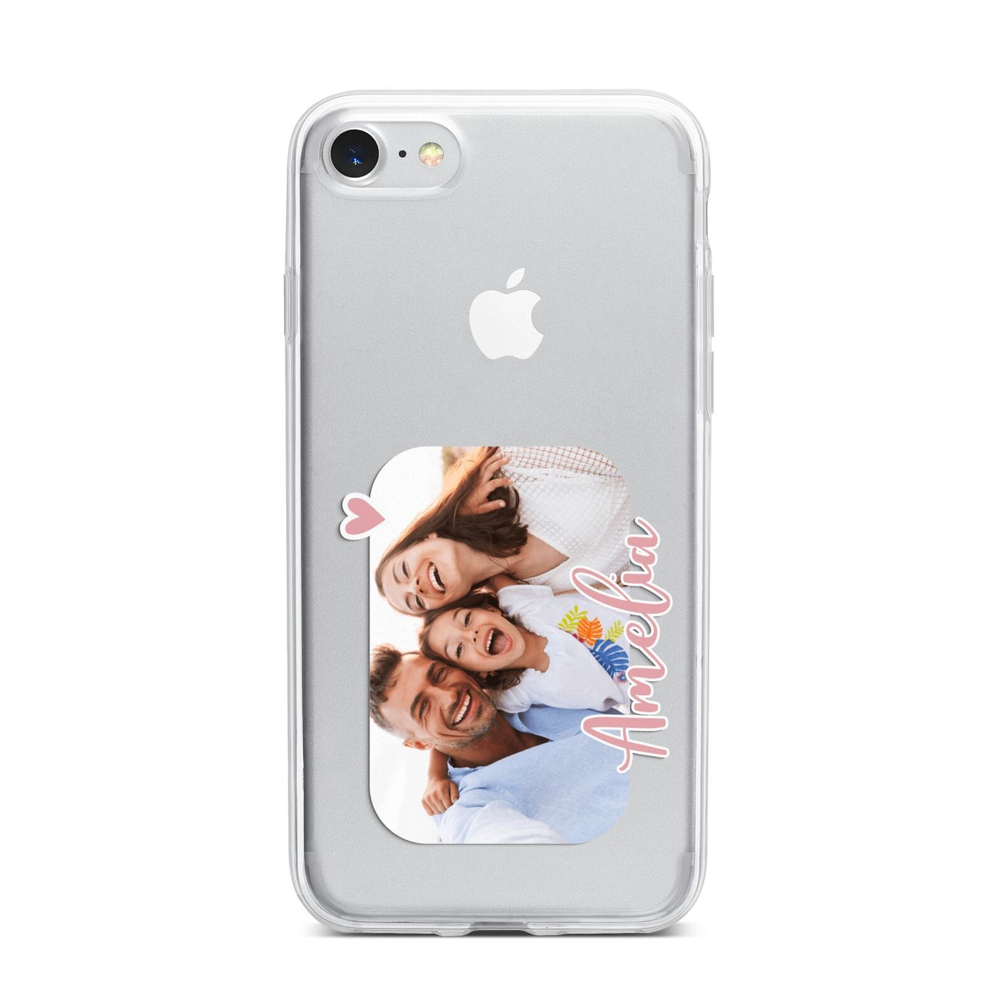 Family Photo Personalised iPhone 7 Bumper Case on Silver iPhone