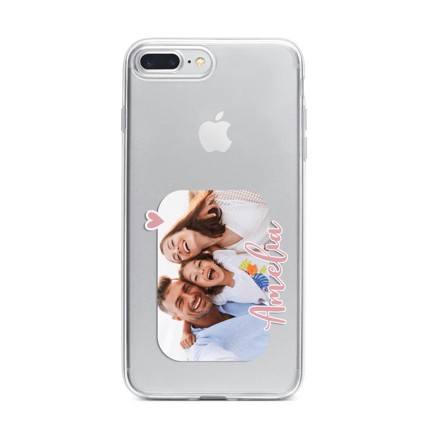 Family Photo Personalised iPhone 7 Plus Bumper Case on Silver iPhone