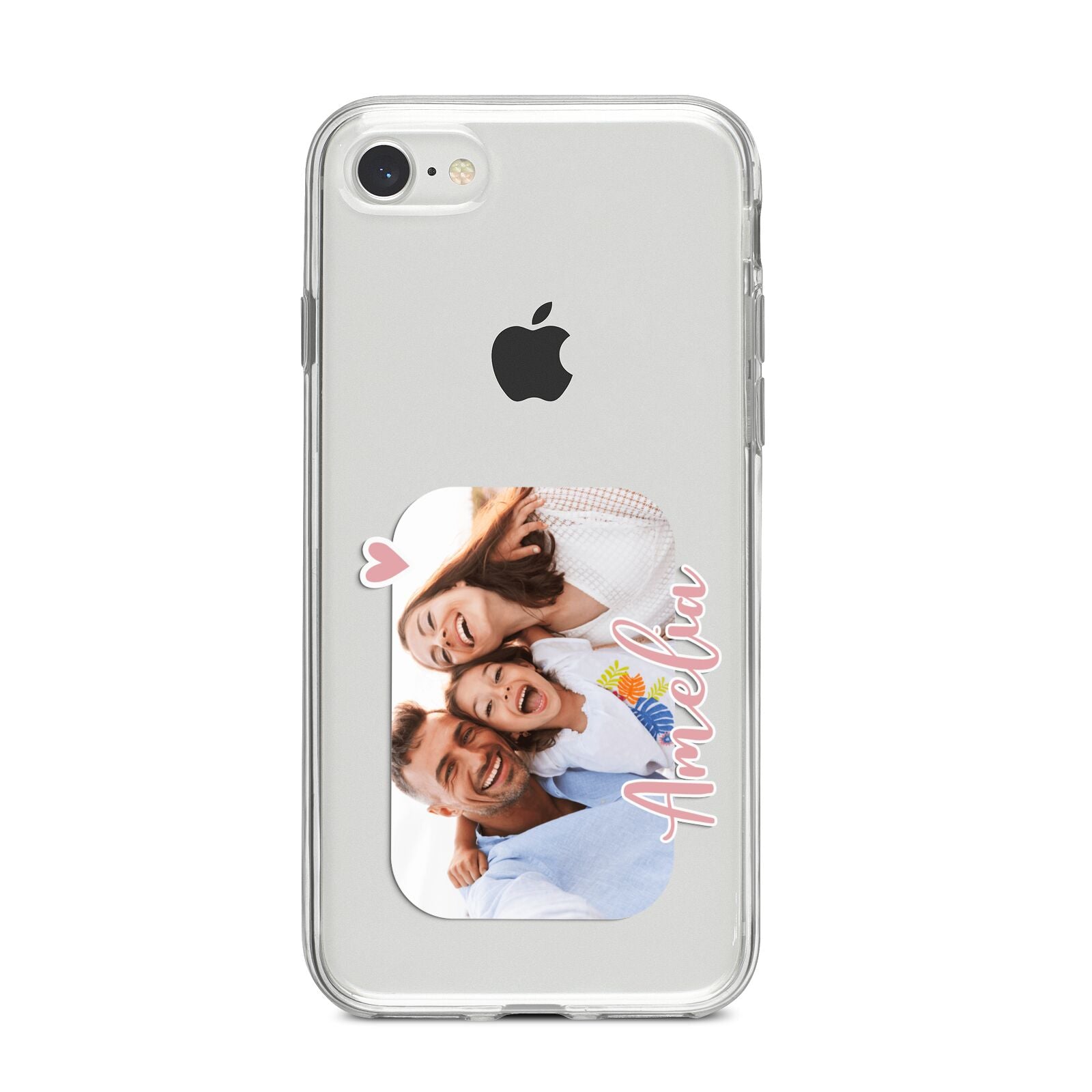 Family Photo Personalised iPhone 8 Bumper Case on Silver iPhone